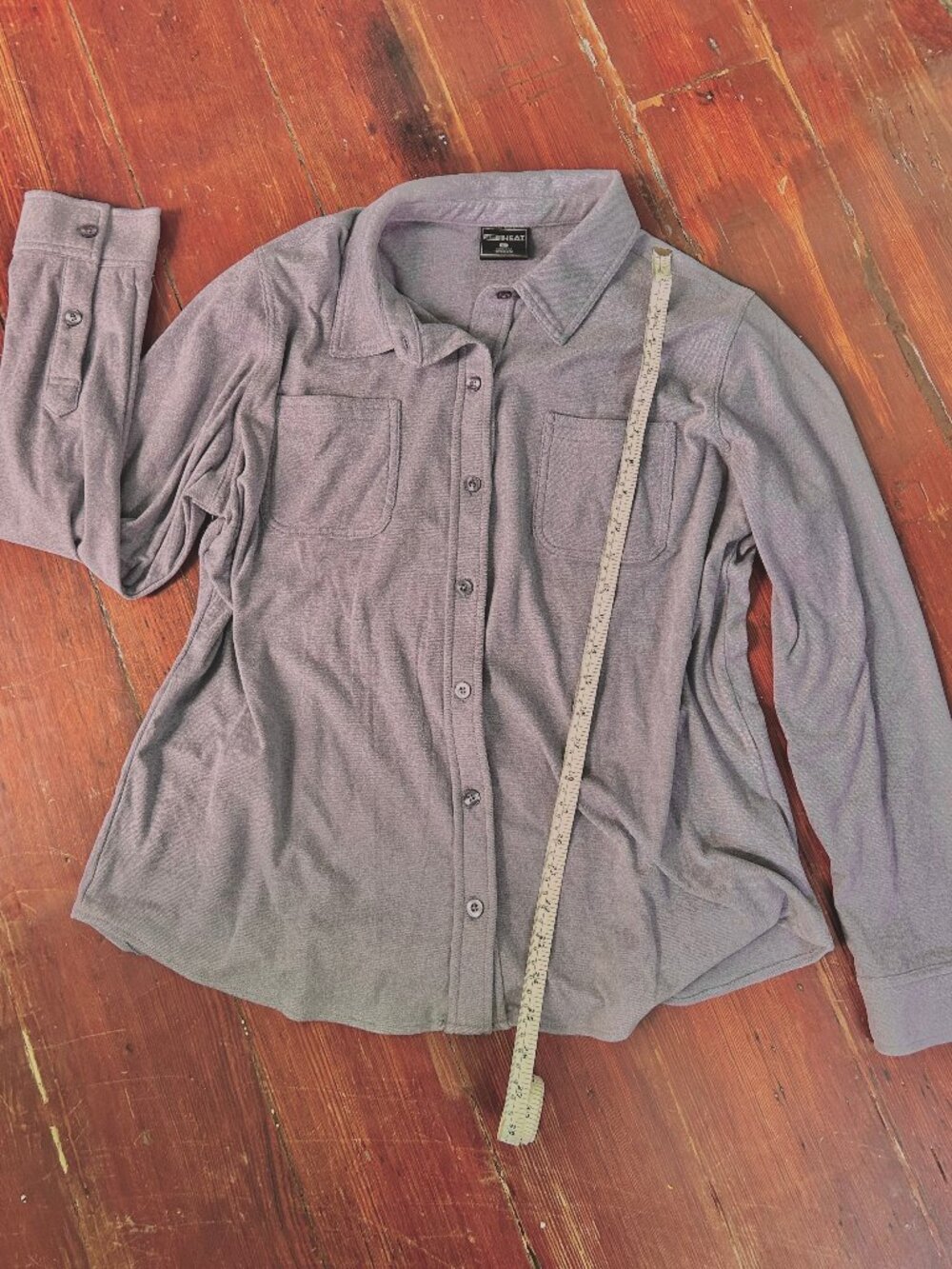 32 Degrees Heat Button Up Lavender Size L